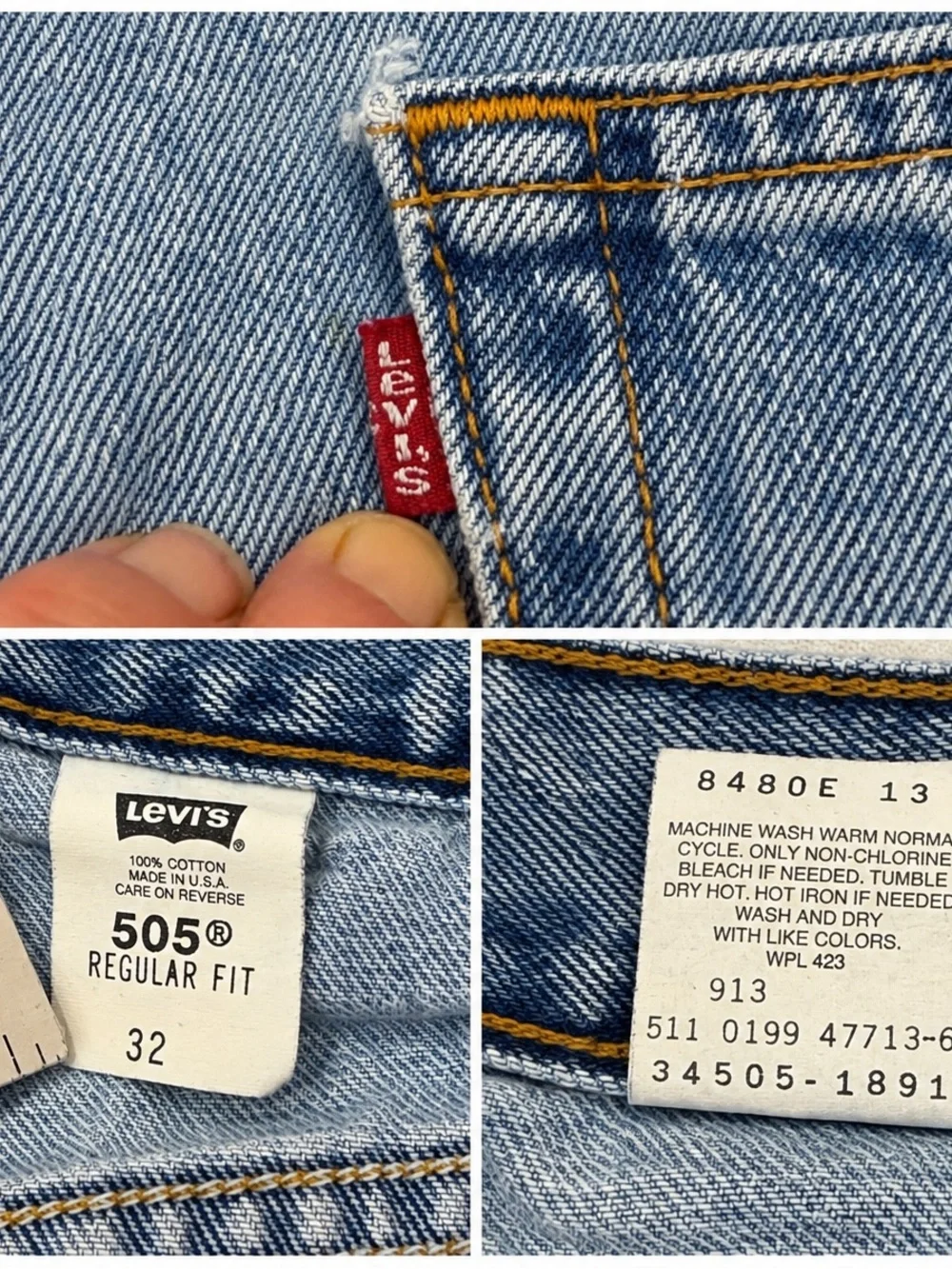 Levi's Light Blue Men's 505 Regular Fit Denim Shorts